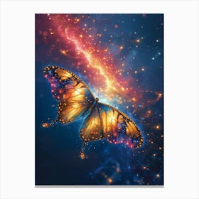 Butterfly Flying In Space Canvas Print