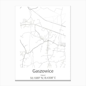 Gaszowice,Poland Minimalist Map Canvas Print