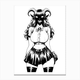 Gothic Succubus Schoolgirl (E) Canvas Print