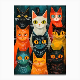 Group Of Cats 11 Canvas Print