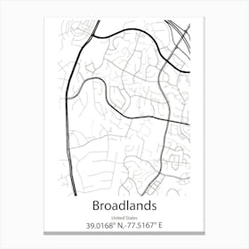 Broadlands,United States Minimalist Map Canvas Print