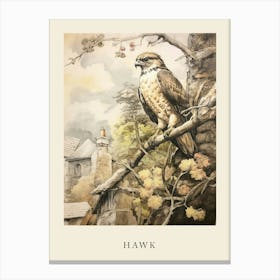 Beatrix Potter Inspired  Animal Watercolour Hawk 2 Canvas Print