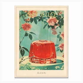 Red Retro Floral Jelly Collage Poster Canvas Print