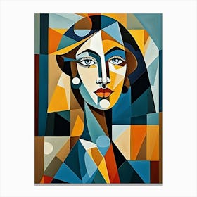 Woman Portrait Cubism Pablo Picasso Style (2) Canvas Print