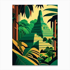 Tikal National Park Guatemala Retro Canvas Print