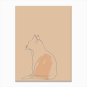 Cat - Boho, Line Art 10 Canvas Print