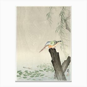 Kingfisher On A Tree Stump (1900 1936), Ohara Koson Canvas Print