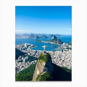 Aerial View Of Rio De Janeiro Capturing Cristo Redentor Christ The Redeemer Statue On Corcovado Mo 2 1 Canvas Print