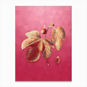 Vintage Briansole Figs Botanical in Gold on Viva Magenta n.0082 Canvas Print