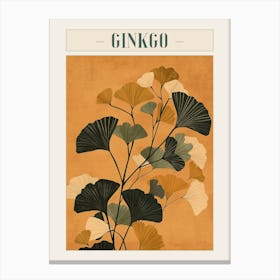 Ginkgo Tree Minimal Japandi Illustration 4 Poster Canvas Print