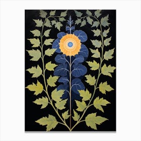 Delphinium 2 Hilma Af Klint Inspired Flower Illustration Canvas Print