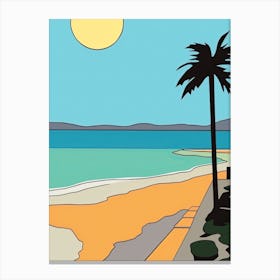 Minimal Design Style Of Miami Beach, Usa 4 Canvas Print