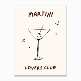 Martini Lovers Club Canvas Print