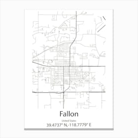 Fallon,United States Minimalist Map Canvas Print