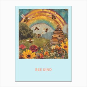Bee Kind Collage Poster 4 Canvas Print