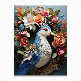 Bird In A Wreath 20 Canvas Print