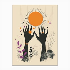 Hands Reaching For The Sun 4 Canvas Print