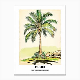 Plum Tree Storybook Illustration 2 Poster Canvas Print