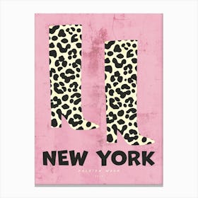 New York Fashion Week Pink Leopard Boots Canvas Print