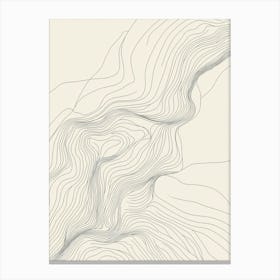 Wavy Lines On A Map Canvas Print