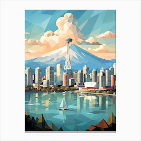 Vancouver, Canada, Geometric Illustration 3 Canvas Print