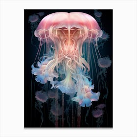 Upside Down Jellyfish Pencil Drawing 3 Canvas Print