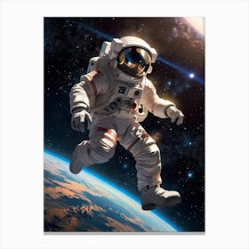 Astronaut In Space 3 Canvas Print