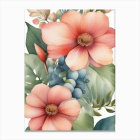 Watercolor Flowers Canvas Print