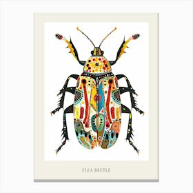 Colourful Insect Illustration Flea Beetle 10 Poster Canvas Print