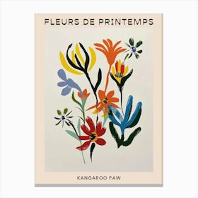 Spring Floral French Poster  Kangaroo Paw 2 Canvas Print