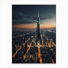 Skyscraper At Dusk Canvas Print