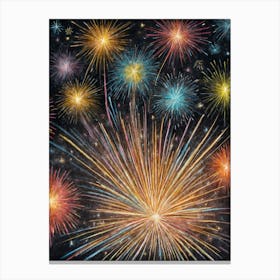 Fireworks In The Sky Canvas Print