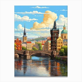 Prague Pixel Art 1 Canvas Print