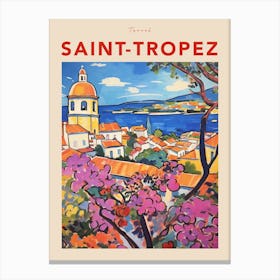 Saint Tropez France 2 Fauvist Travel Poster Canvas Print
