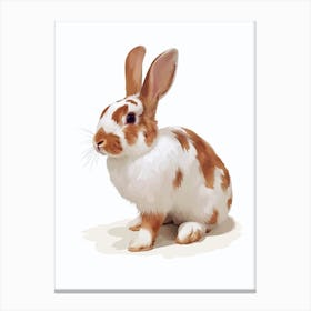 English Spot Rabbit Nursery Illustration 4 Canvas Print