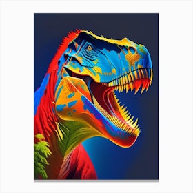 Carcharodontosaurus Primary Colours Dinosaur Canvas Print