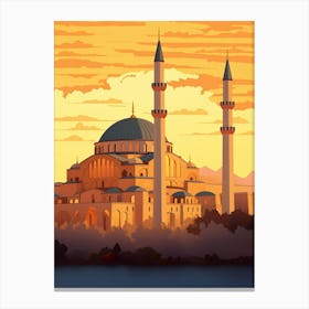 Hagia Sophia Ayasofy Modern Pixel Art 2 Canvas Print