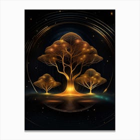 Golden Tree Of Life Canvas Print