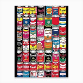Cans Of Soup in Pop Art Canvas Print