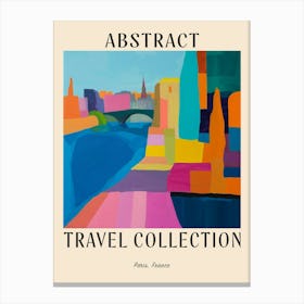 Abstract Travel Collection Poster Paris France 2 Canvas Print