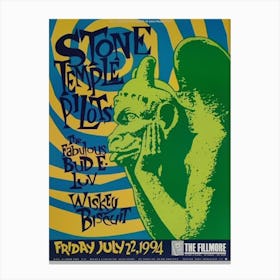 Stone Temple Pilots Fillmore 1994 Mini Concert Poster Canvas Print