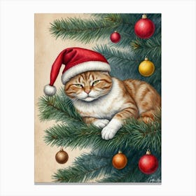 Santa Cat Canvas Print