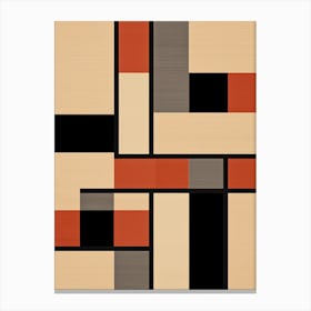 Metropolis Mosaic: Mid-Century Urban Geometry Canvas Print