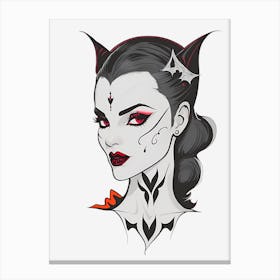Halloween Vampire Adobe Illustrator Handdrawn Canvas Print