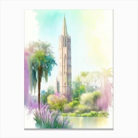 Bok Tower Gardens, Usa Pastel Watercolour Canvas Print