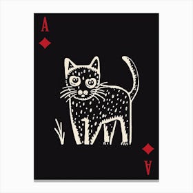 Playing Cards Cat 1 Black 1 Canvas Print