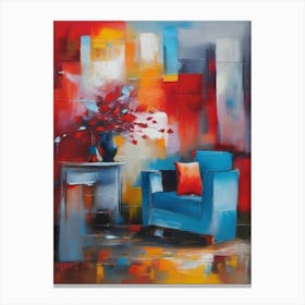 Abstract Blue Chair Canvas Print