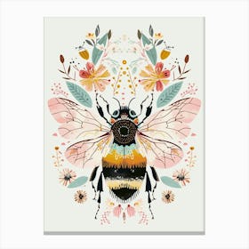 Colourful Insect Illustration Bee 14 Canvas Print