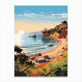 A Painting Of Cala Macarella Beach Menorca Spain 3 Canvas Print