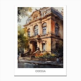 Odessa Watercolor 3travel Poster Canvas Print